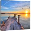 imageVirtual BundlesWieco Art Boat and Bridge Modern Seascape Giclee Canvas Prints Artwork Landscape Pictures to Photos on Stretched Canvas Wall Art Ready to Hang for Home Office Decorations 20 by 20 inch