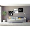 imageWieco Art 3 Piece Canvas Prints Wall Art for Living Room Kitchen Wall Decor Large Modern Stretched and Framed Grace Impressionist B ampamp W Leaves Pictures Paintings ornament Ready to Hang L20x20inchx3pcs Framed