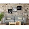 imageWieco Art 3 Piece Canvas Prints Wall Art for Living Room Kitchen Wall Decor Large Modern Stretched and Framed Grace Impressionist B ampamp W Leaves Pictures Paintings ornament Ready to Hang L12x12inchx3pcs Framed
