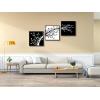imageWieco Art 3 Piece Canvas Prints Wall Art for Living Room Kitchen Wall Decor Large Modern Stretched and Framed Grace Impressionist B ampamp W Leaves Pictures Paintings ornament Ready to Hang L20x20inchx3pcs Framed