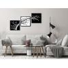 imageWieco Art 3 Piece Canvas Prints Wall Art for Living Room Kitchen Wall Decor Large Modern Stretched and Framed Grace Impressionist B ampamp W Leaves Pictures Paintings ornament Ready to Hang L12x12inchx3pcs Framed