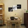 imageWieco Art 3 Piece Canvas Prints Wall Art for Living Room Kitchen Wall Decor Large Modern Stretched and Framed Grace Impressionist B ampamp W Leaves Pictures Paintings ornament Ready to Hang L12x12inchx3pcs 30x30cmx3pcs