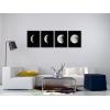 imageWieco Art Eclipse of the Moon Modern Canvas Prints Wall Decorations for Living Room Abstract Space Black and White Pictures to Photo Paintings on Canvas Wall Art for Home Decorations Wall Decor12x16inchx4pcs Framed