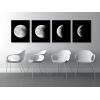 imageWieco Art Eclipse of the Moon Modern Canvas Prints Wall Decorations for Living Room Abstract Space Black and White Pictures to Photo Paintings on Canvas Wall Art for Home Decorations Wall Decor20x24inchx4pcs 50x60cmx4pcs