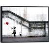 imageWieco Art Framed Canvas Wall Art Canvas Prints of Banksy Grafitti Girl with Red Balloon Abstract Artwork for Wall Decor Home Decorations Black FrameBlack Frame