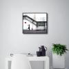 imageWieco Art Framed Canvas Wall Art Canvas Prints of Banksy Grafitti Girl with Red Balloon Abstract Artwork for Wall Decor Home Decorations Black FrameBlack and White