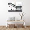 imageWieco Art Framed Canvas Wall Art Canvas Prints of Banksy Grafitti Girl with Red Balloon Abstract Artwork for Wall Decor Home Decorations Black FrameGallery Wrapped
