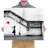 imageWieco Art Virtual Bundles Abstract Canvas Prints Wall Art Banksy Life is BeautifulGrafitti Girl with Red Balloon Large Stretched and Framed Grey Impressionist Pictures for Home Office Decor