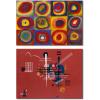 imageWieco Art Virtual Bundles Canvas Prints Squares with Concentric Circles Dull Red1927 by Wassily Kandinsky Classic Art Reproductions Canvas Wall Art for Home Decoration