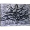 imageWieco Art Virtual Bundles Canvas Prints The Flowering Apple TreeGray Tree 1911 by Piet Cornelies Mondrian Classic Art Reproductions Canvas Wall Art for Home Decoration