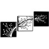 imageWieco Art 3 Piece Canvas Prints Wall Art for Living Room Kitchen Wall Decor Large Modern Stretched and Framed Grace Impressionist B ampamp W Leaves Pictures Paintings ornament Ready to Hang L20x20inchx3pcs Framed