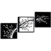 imageWieco Art 3 Piece Canvas Prints Wall Art for Living Room Kitchen Wall Decor Large Modern Stretched and Framed Grace Impressionist B ampamp W Leaves Pictures Paintings ornament Ready to Hang L12x12inchx3pcs Framed
