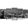 imageWieco Art Large Brooklyn Bridge Night View Modern Giclee Canvas Prints Artwork Landscape Pictures to Photo Paintings on Stretched and Framed Canvas Wall Art for Home Decorations24L x 14W