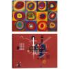 imageWieco Art Virtual Bundles Canvas Prints Squares with Concentric Circles Dull Red1927 by Wassily Kandinsky Classic Art Reproductions Canvas Wall Art for Home Decoration