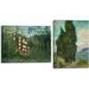imageWieco Art Virtual Bundles Canvas Wall Art Tropical ForestBattling Tiger and Buffalo Henri Rousseau Cypresses Canvas Prints Wall Art by Van Gogh Famous Oil Paintings Reproduction Abstract Forest