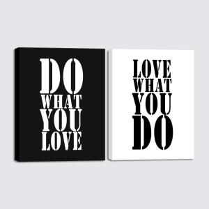 imageWieco Art 2 Panels Motivational Wall Art Inspirational Office Wall Decor Positivie Quotes for Classroom Black and White Canvas Prints Posters Pictures for office decor