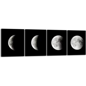 imageWieco Art Eclipse of the Moon Modern Canvas Prints Wall Decorations for Living Room Abstract Space Black and White Pictures to Photo Paintings on Canvas Wall Art for Home Decorations Wall Decor20x24inchx4pcs 50x60cmx4pcs
