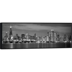 imageWieco Art Framed Wall Art Chicago City Center Skyline Black and White Wall Decor Canvas Prints Modern Cityscape Wall Decorations for Living Room Pictures for Bedroom DecorationsChicago with Black Frame