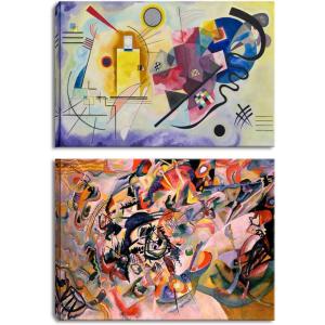 imageWieco Art Virtual Bundles Canvas Prints Composition VIIYellowRedBlue 1925 by Wassily Kandinsky Classic Art Reproductions Canvas Wall Art for Home Decoration