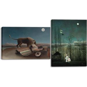 imageWieco Art Virtual Bundles Canvas Wall Art Carnival EveningThe Sleeping Gypsy Henri Rousseau Paintings Reproduction Landscape Pictures Artwork Paintings on Canvas Art for Home Office Decorations