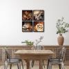 imageWieco Art Black Framed 4 Panels Canvas Wall Art Coffee Bean Kitchen Canvas Prints Wall Art for Living Room Decor Bedroom Home Bathroom Wall Decor12x12inchx4pcsBlack Frame