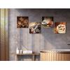 imageWieco Art Black Framed 4 Panels Canvas Wall Art Coffee Bean Kitchen Canvas Prints Wall Art for Living Room Decor Bedroom Home Bathroom Wall Decor12x12inchesx4pcs 30x30cmx4pcs