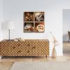 imageWieco Art Black Framed 4 Panels Canvas Wall Art Coffee Bean Kitchen Canvas Prints Wall Art for Living Room Decor Bedroom Home Bathroom Wall Decor12x12inchx4pcsNATURAL