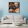imageWieco Art Black Framed 4 Panels Canvas Wall Art Coffee Bean Kitchen Canvas Prints Wall Art for Living Room Decor Bedroom Home Bathroom Wall Decor12x12inchx4pcsBlack Frame