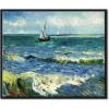 imageWieco Art Black Framed Art Seascape at Saintes Maries by Vincent Van Gogh Oil Paintings Reproduction Modern Canvas Prints Sea Pictures on Canvas Wall Art for Living Room Home Deco