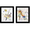imageWieco Art Canvas Wall Art Delicate Tension 85 and Gewebe by Wassily Kandinsky Classic Art Reproductions With Black Picture Frame and Real Glass or photos 5x7 with Mat or 8x10 Without Mat Set of 2Kandinsky1