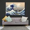imageWieco Art Extra Large Black Framed Art Great Wave of Kanagawa Katsushika Hokusai Canvas Prints Wall Art Abstract Seascape Paintings for Living Room Home Decorations48L x 32W