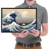 imageWieco Art Extra Large Black Framed Art Great Wave of Kanagawa Katsushika Hokusai Canvas Prints Wall Art Abstract Seascape Paintings for Living Room Home Decorations162L x 127W