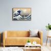 imageWieco Art Extra Large Black Framed Art Great Wave of Kanagawa Katsushika Hokusai Canvas Prints Wall Art Abstract Seascape Paintings for Living Room Home Decorations24L x 16W