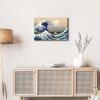 imageWieco Art Extra Large Black Framed Art Great Wave of Kanagawa Katsushika Hokusai Canvas Prints Wall Art Abstract Seascape Paintings for Living Room Home Decorations18L x 12W