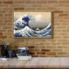 imageWieco Art Extra Large Black Framed Art Great Wave of Kanagawa Katsushika Hokusai Canvas Prints Wall Art Abstract Seascape Paintings for Living Room Home Decorations16x108inchNATURAL