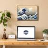 imageWieco Art Extra Large Black Framed Art Great Wave of Kanagawa Katsushika Hokusai Canvas Prints Wall Art Abstract Seascape Paintings for Living Room Home Decorations16x108inchNATURAL