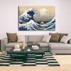 imageWieco Art Extra Large Black Framed Art Great Wave of Kanagawa Katsushika Hokusai Canvas Prints Wall Art Abstract Seascape Paintings for Living Room Home Decorations48L x 32W