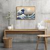imageWieco Art Extra Large Black Framed Art Great Wave of Kanagawa Katsushika Hokusai Canvas Prints Wall Art Abstract Seascape Paintings for Living Room Home Decorations24L x 16W