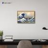imageWieco Art Extra Large Black Framed Art Great Wave of Kanagawa Katsushika Hokusai Canvas Prints Wall Art Abstract Seascape Paintings for Living Room Home Decorations17L x 12W