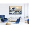 imageWieco Art Extra Large Black Framed Art Great Wave of Kanagawa Katsushika Hokusai Canvas Prints Wall Art Abstract Seascape Paintings for Living Room Home Decorations483L x 33W