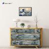imageWieco Art Extra Large Black Framed Art Great Wave of Kanagawa Katsushika Hokusai Canvas Prints Wall Art Abstract Seascape Paintings for Living Room Home Decorations162L x 127W