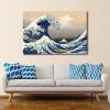 imageWieco Art Extra Large Black Framed Art Great Wave of Kanagawa Katsushika Hokusai Canvas Prints Wall Art Abstract Seascape Paintings for Living Room Home Decorations32L x 36W