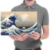 imageWieco Art Extra Large Black Framed Art Great Wave of Kanagawa Katsushika Hokusai Canvas Prints Wall Art Abstract Seascape Paintings for Living Room Home Decorations16L x 108W