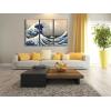 imageWieco Art Extra Large Black Framed Art Great Wave of Kanagawa Katsushika Hokusai Canvas Prints Wall Art Abstract Seascape Paintings for Living Room Home Decorations16x32inchx3pcs Aluminum Frame