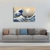 imageWieco Art Extra Large Black Framed Art Great Wave of Kanagawa Katsushika Hokusai Canvas Prints Wall Art Abstract Seascape Paintings for Living Room Home Decorations32L x 36W