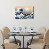 imageWieco Art Extra Large Black Framed Art Great Wave of Kanagawa Katsushika Hokusai Canvas Prints Wall Art Abstract Seascape Paintings for Living Room Home Decorations18L x 12W