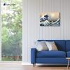 imageWieco Art Extra Large Black Framed Art Great Wave of Kanagawa Katsushika Hokusai Canvas Prints Wall Art Abstract Seascape Paintings for Living Room Home Decorations16L x 108W