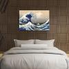 imageWieco Art Extra Large Black Framed Art Great Wave of Kanagawa Katsushika Hokusai Canvas Prints Wall Art Abstract Seascape Paintings for Living Room Home Decorations32L x 36W