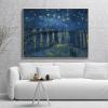 imageWieco Art Extra Large Gold Framed Art Starry Night Over The Rhone Canvas Prints Wall Art by Van Gogh Paintings Reproduction Abstract Framed Artwork for Wall Decor