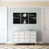 imageWieco Art Framed 3 Panel Sea White Full Moon in Night Canvas Print Wall Art Black and White Ocean Beach for Living Room Bedroom Kitchen Home Decorations Modern Abstract Artwork16x24inchx3pcs40x60cmx3pcs